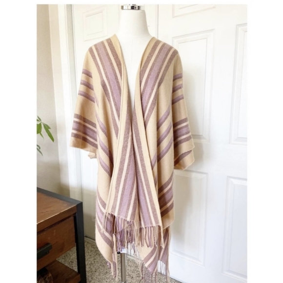 MADEWELL OneSize Striped Poncho Wrap Sweater - Picture 4 of 4